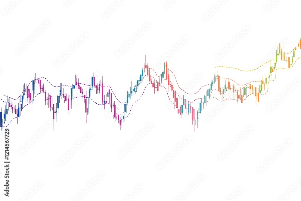abstract financial chart with uptrend line candlestick graph in stock market on white color background abstract financial chart with uptrend line candlestick graph in stock market on white color background