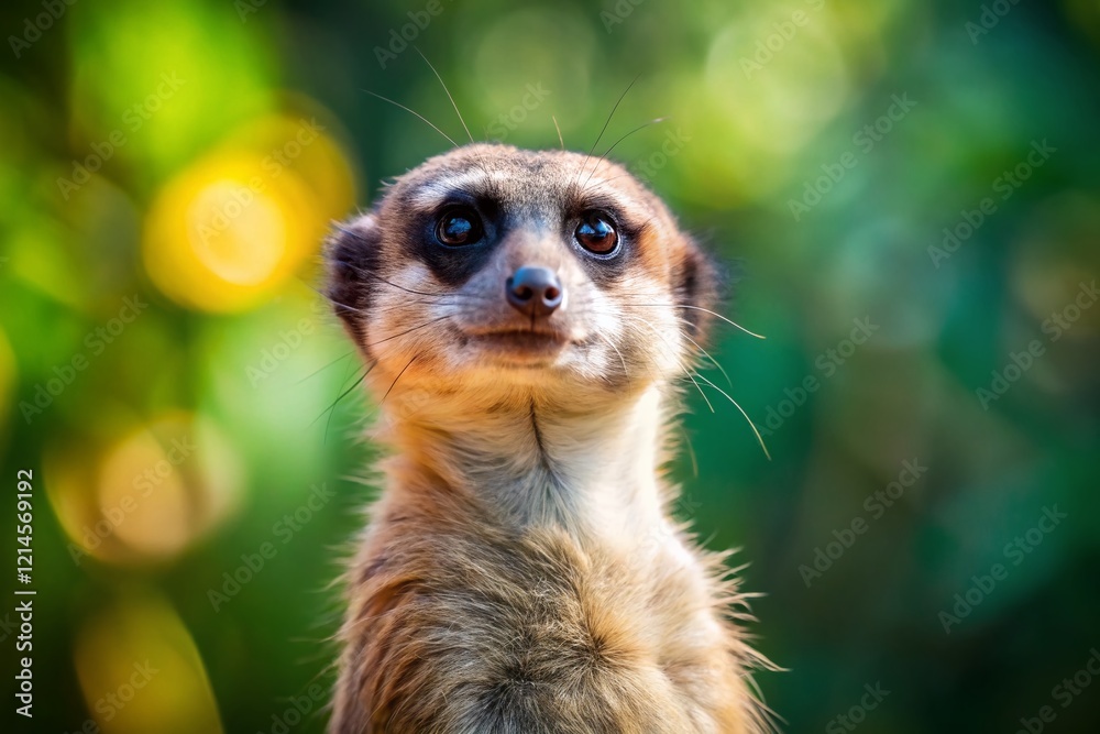 Adorable Single Meerkat at the Zoo: Curious and Playful Wildlife Portrait Adorable Single Meerkat at the Zoo: Curious and Playful Wildlife Portrait