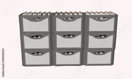 beverage crates 3d