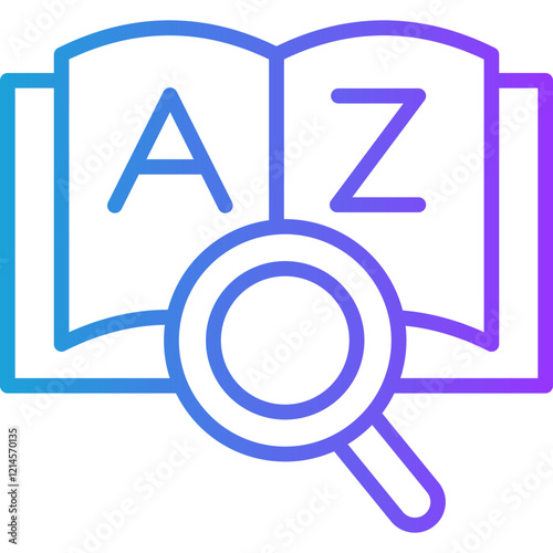 Grammar line gradient icon