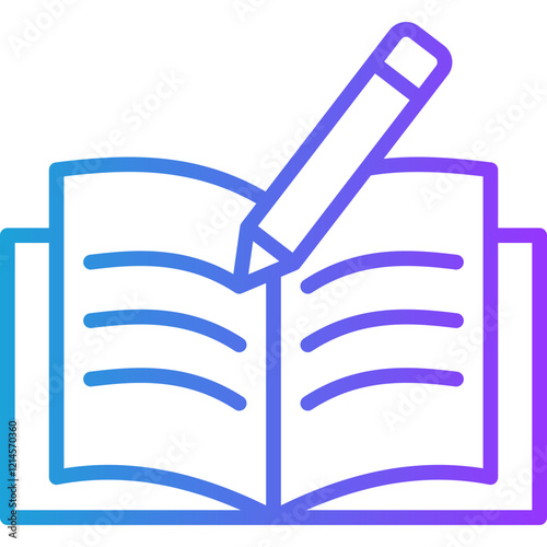 Writing line gradient icon