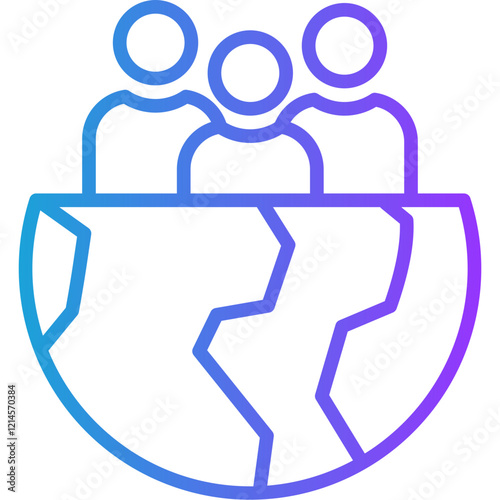 Diversity line gradient icon