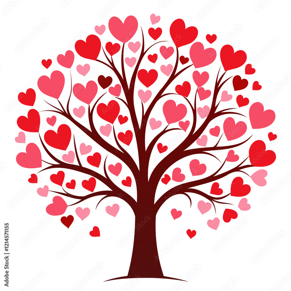 Tree of Hearts for Valentine's Day Design vector illustration isolated on a transparent background Tree of Hearts for Valentine's Day Design vector illustration isolated on a transparent background