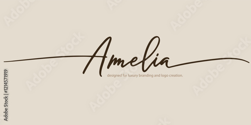 Elegant serif font "Amelia" designed for luxury branding and logo creation. This minimal and classic typeface combines vintage-inspired typography with timeless sophistication,