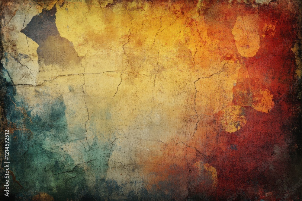 Fototapeta premium Retro grunge texture with distressed patterns and vibrant, colorful aesthetic