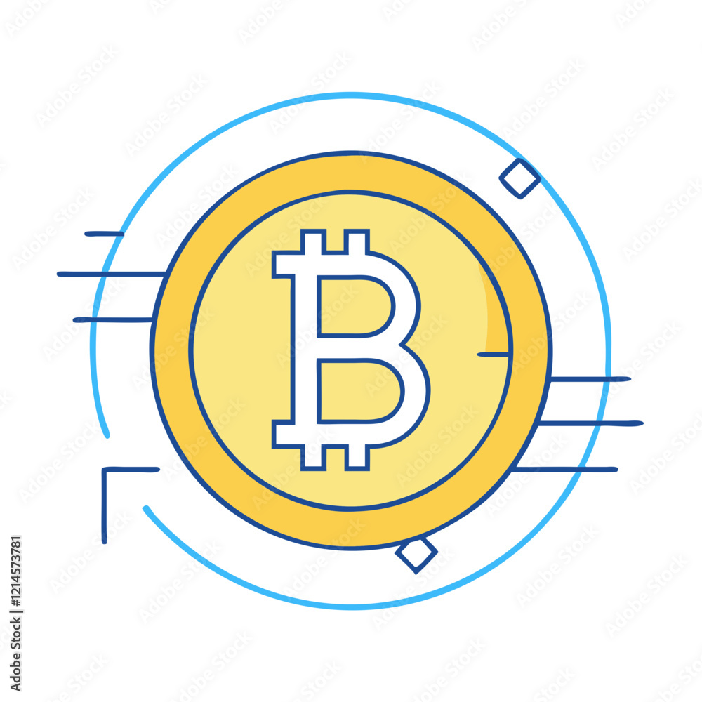Obraz premium bitcoin logo icon, bitcoin logo vector illustration-simple illustration of bitcoin logo, perfect for bitcoin logo logos and icons