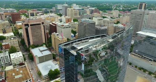 Urban landscape of downtown district of Richmond in Virginia state, USA. American city skyline with high commercial buildings. photo