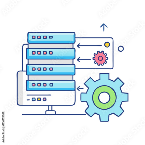 database management icon, database management vector illustration-simple illustration of database management, perfect for database management logos and icons
