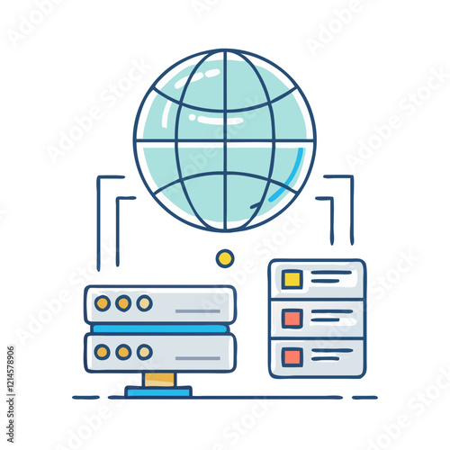 dns server icon, dns server vector illustration-simple illustration of dns server, perfect for dns server logos and icons