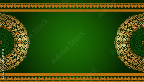 Vintage luxury golden mandala arabesque islamic pattern for wedding invitation