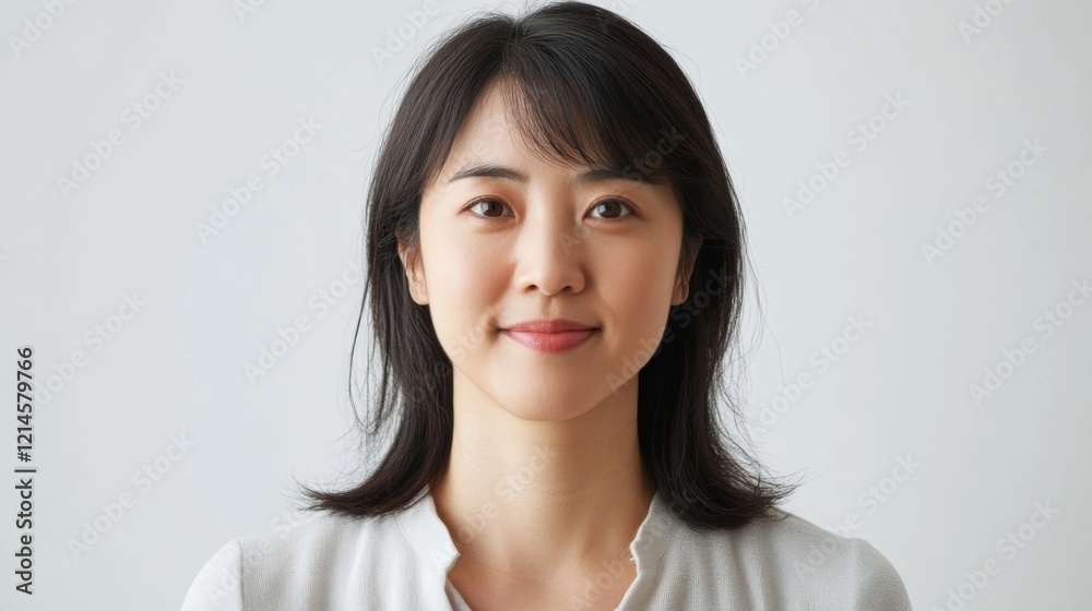 Portrait of a Young Asian Woman with Calm Expression Portrait of a Young Asian Woman with Calm Expression