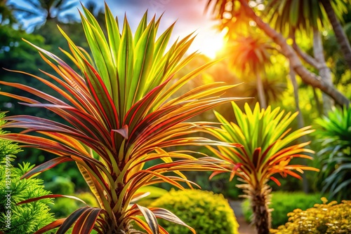 Mauritius Hemp Plants (Furcraea foetida) Thriving in a Lush Garden photo