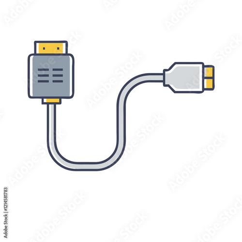 hdmi cable icon, hdmi cable vector illustration-simple illustration of hdmi cable, perfect for hdmi cable logos and icons