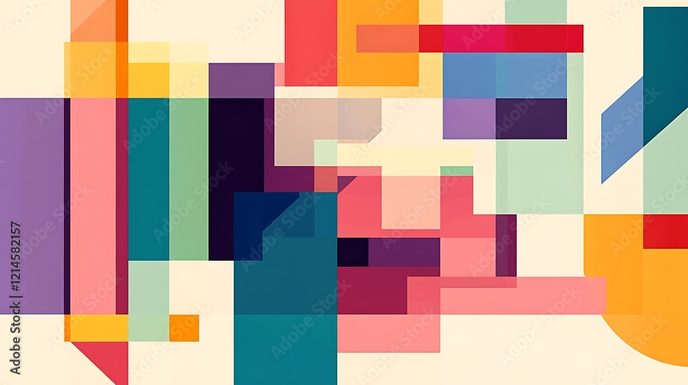 Abstract geometric shapes composition, modern design, background Abstract geometric shapes composition, modern design, background