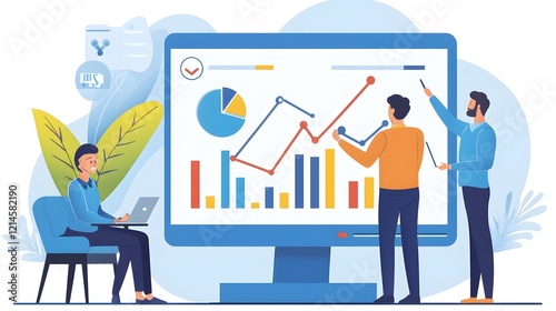 Professional Presenting Growth Strategy Chart to Team in Modern Office Setting