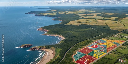 Aerial Pixel Art Map of Nova Scotia: Drone Photography photo