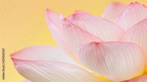 Delicate and graceful, this close-up of a lotus flower reveals the intricate details of its petals.