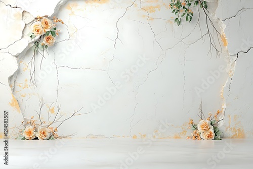 Floral wall art action nature background white space environment creative viewpoint photo