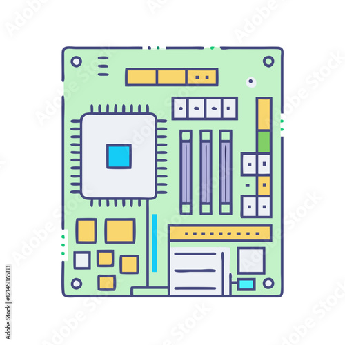 motherboard icon, motherboard vector illustration-simple illustration of motherboard, perfect for motherboard logos and icons