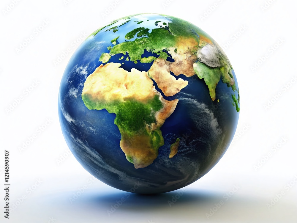 Fototapeta premium Rotating Earth Silhouette, 3D Animation Loop, White Background Stock Photo