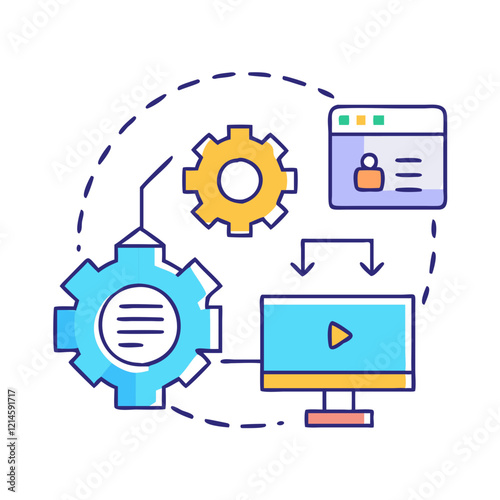 software deployment icon, software deployment vector illustration-simple illustration of software deployment, perfect for software deployment logos and icons