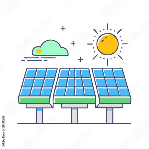 solar farm icon, solar farm vector illustration-simple illustration of solar farm, perfect for solar farm logos and icons