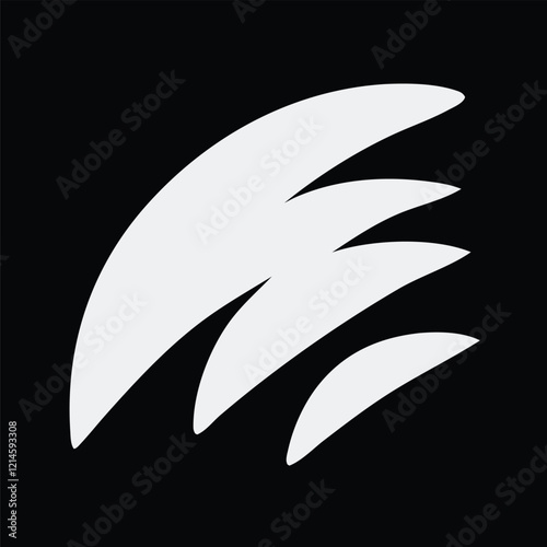 White Brush Stroke on Black Background