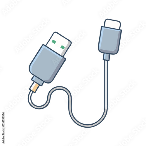 usb cable icon, usb cable vector illustration-simple illustration of usb cable, perfect for usb cable logos and icons