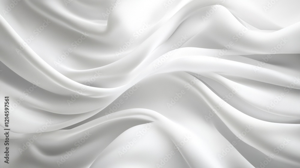 Obraz premium Elegant Draped White Silk Fabric Texture