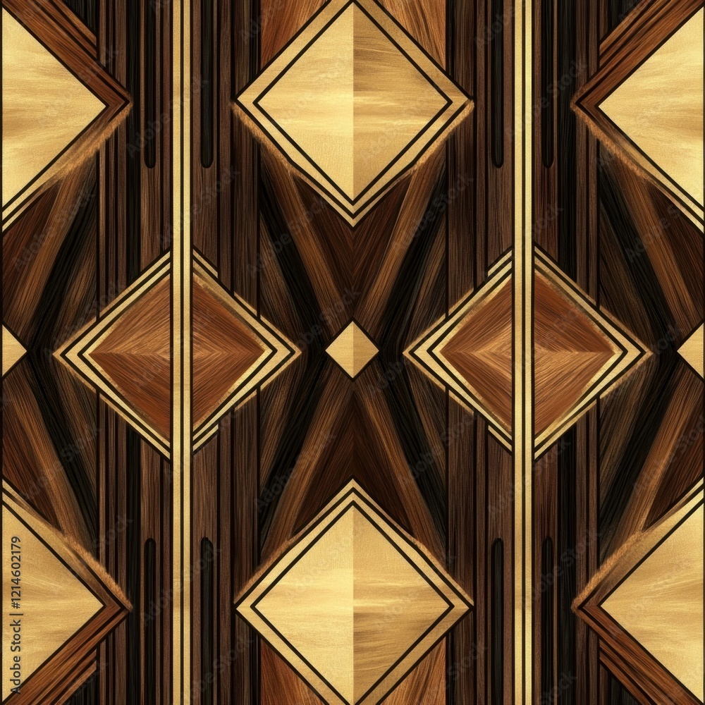 Geometric wood inlay pattern, seamless texture. Geometric wood inlay pattern, seamless texture.
