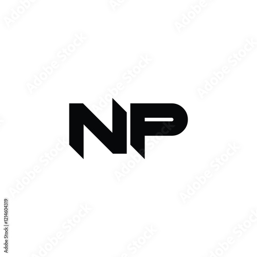NP monogram logo design letter text name symbol monochrome logotype alphabet character simple logo