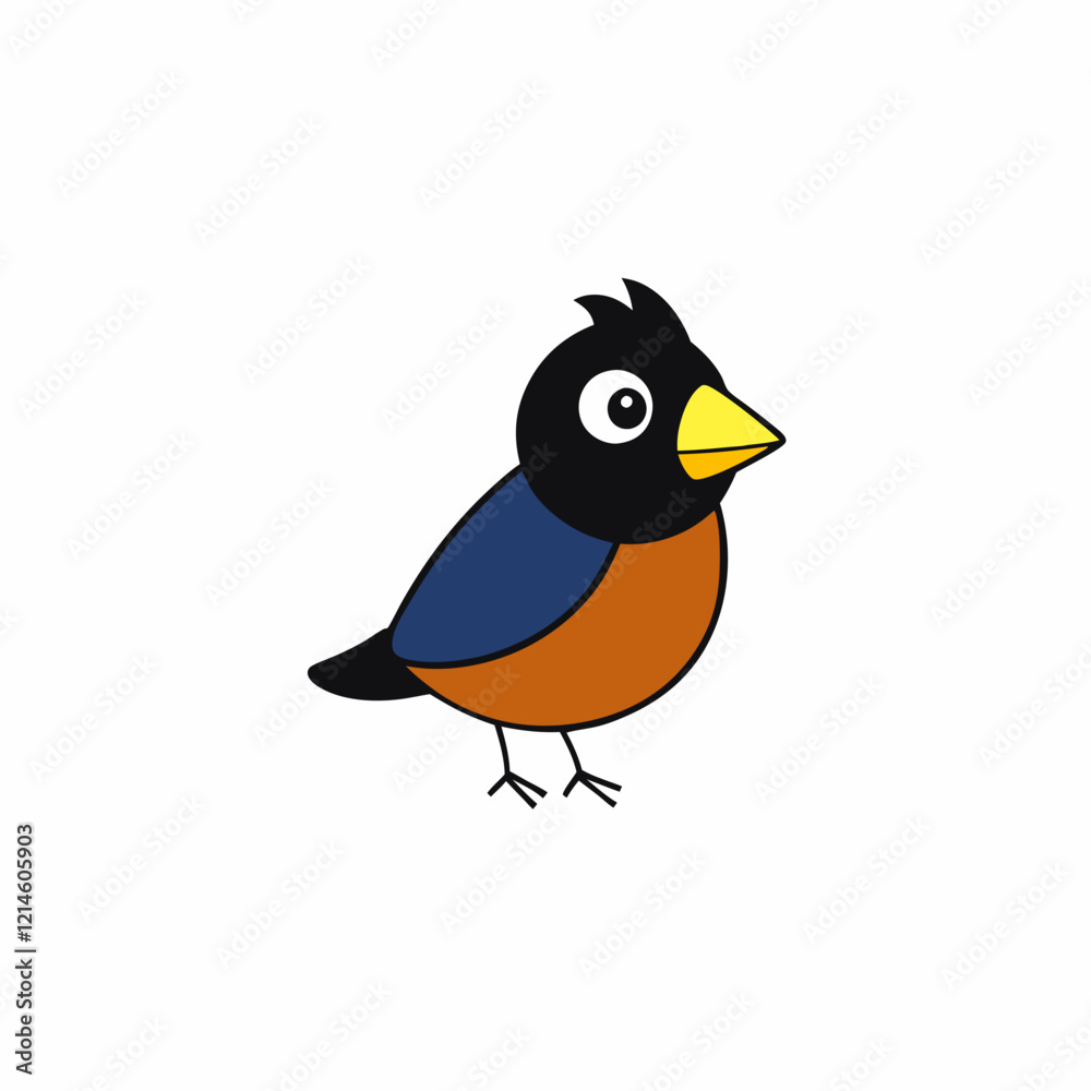 Obraz premium Finch cartoon vector on white background