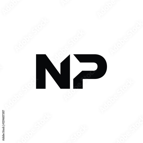 NP monogram logo design letter text name symbol monochrome logotype alphabet character simple logo