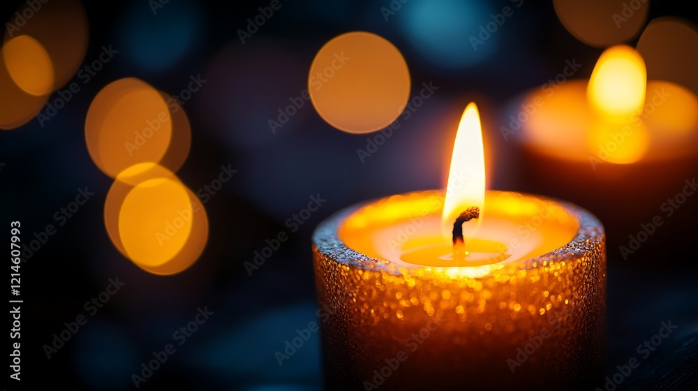 Blurred light effects on a black background, with golden bokeh lights. Blurred light effects on a black background, with golden bokeh lights.