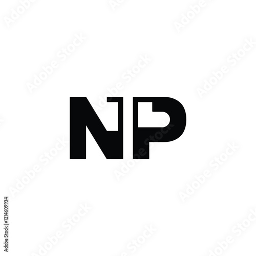 NP monogram logo design letter text name symbol monochrome logotype alphabet character simple logo