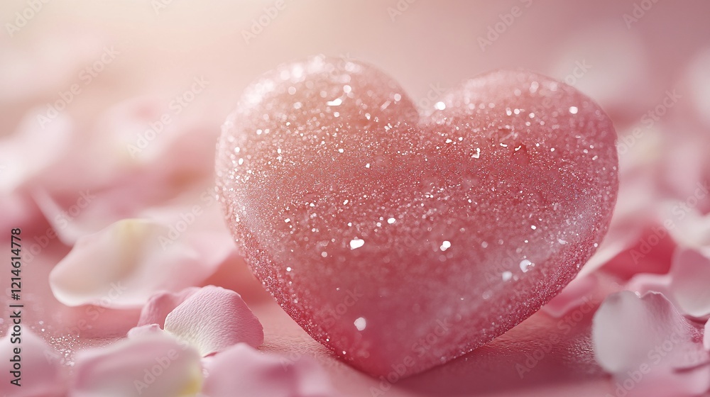 Obraz premium Elegant heart-shaped Valentine’s background, soft tones and romantic vibes, perfect for holiday cards, gifts, and love-themed designs.