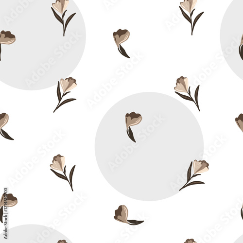 Hand drawn leaves floral seamless pattern for textile