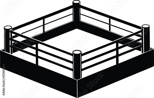 Boxing Ring silhouette,Boxing Ring black vector icon