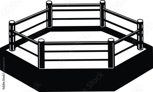 Boxing Ring silhouette,Boxing Ring black vector icon