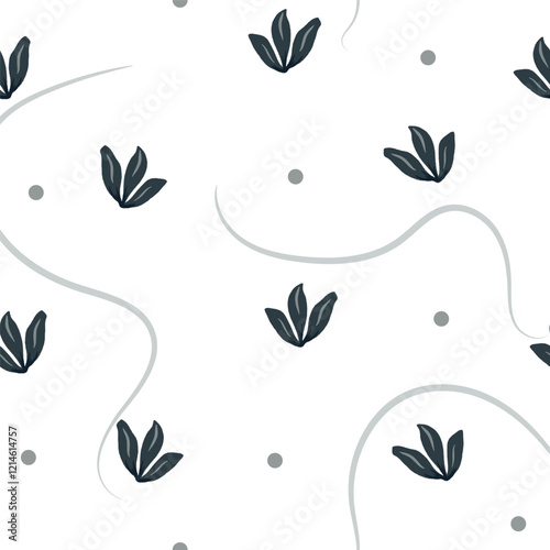 Hand drawn leaves floral seamless pattern for textile