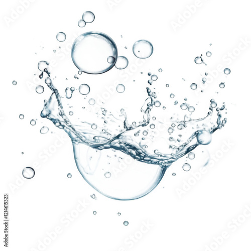 Clear blue water bubbles, cut out