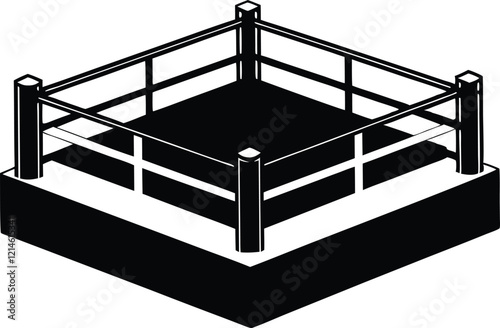 Boxing Ring silhouette,Boxing Ring black vector icon