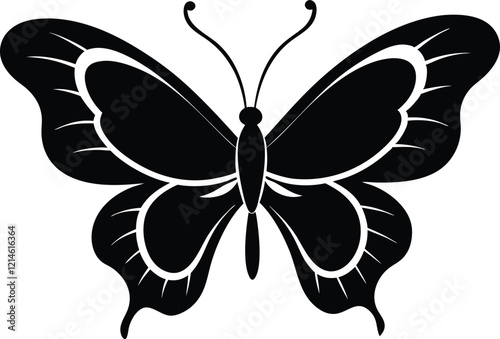 Butterfly silhouette,Butterfly black vector icon