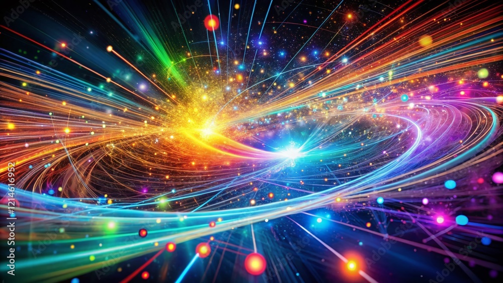 Obraz premium Abstract Data Visualization: Exploring Big Data Analytics Through a High-Tech Spectrum