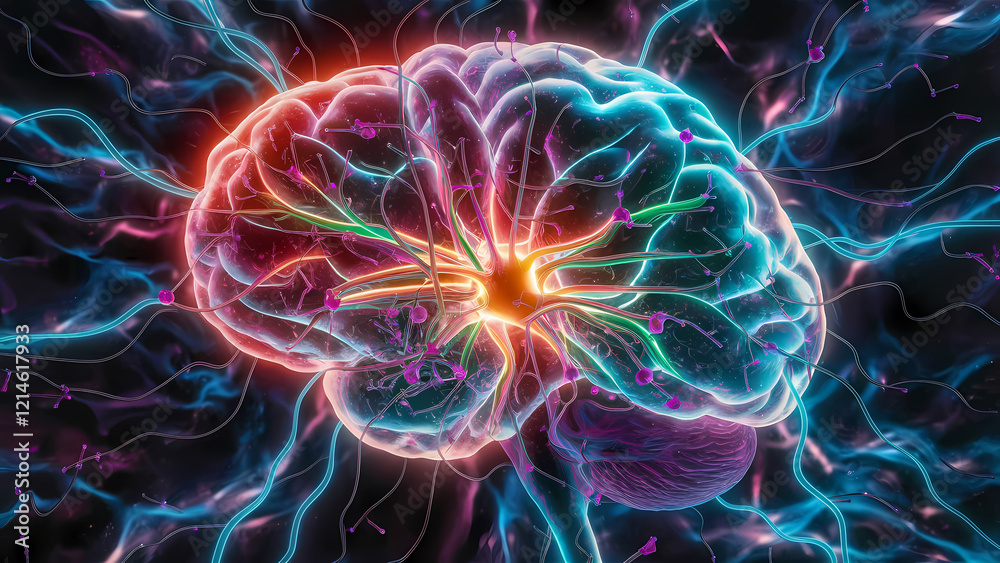 Obraz premium An Intricate Structures of the Brain Cell Revealing Its Complex Network of Intricate Connections - Digital Art