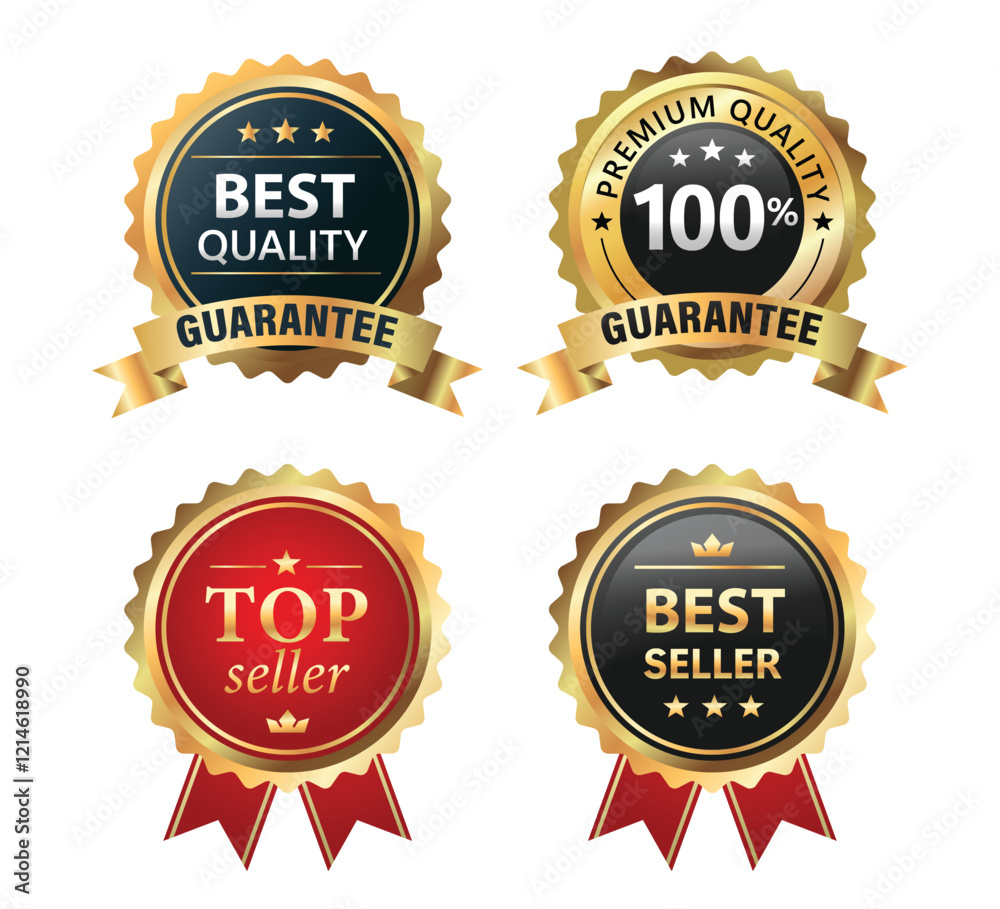 collection of Luxury gold badges and labels collection of Luxury gold badges and labels