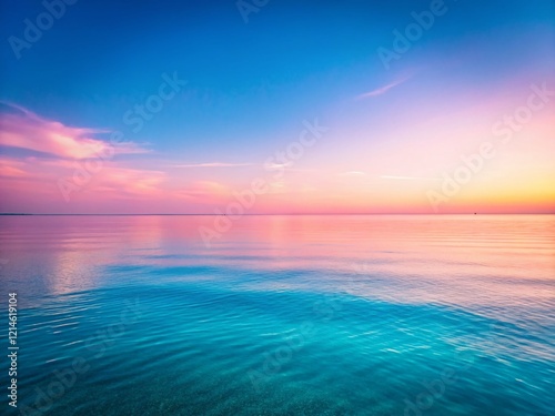 Serene Minimalist Seascape: Calm Ocean Horizon at Daybreak