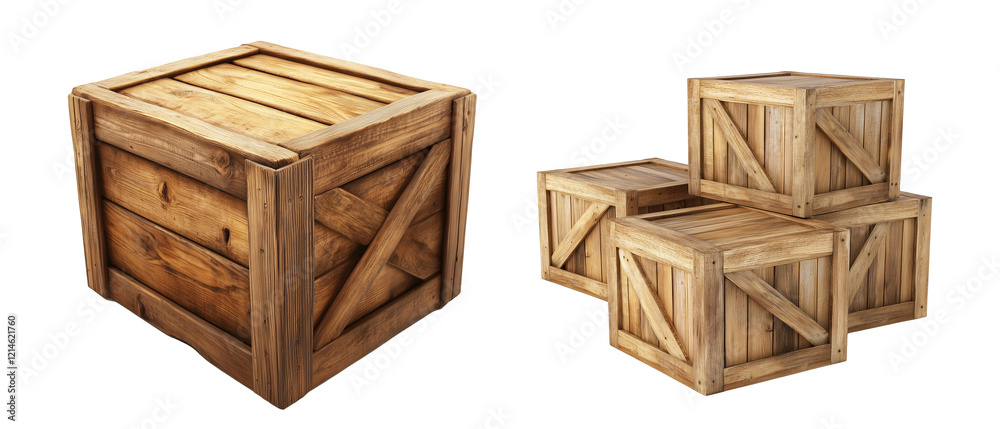 Old closed wooden crate box isolated on white background Old closed wooden crate box isolated on white background