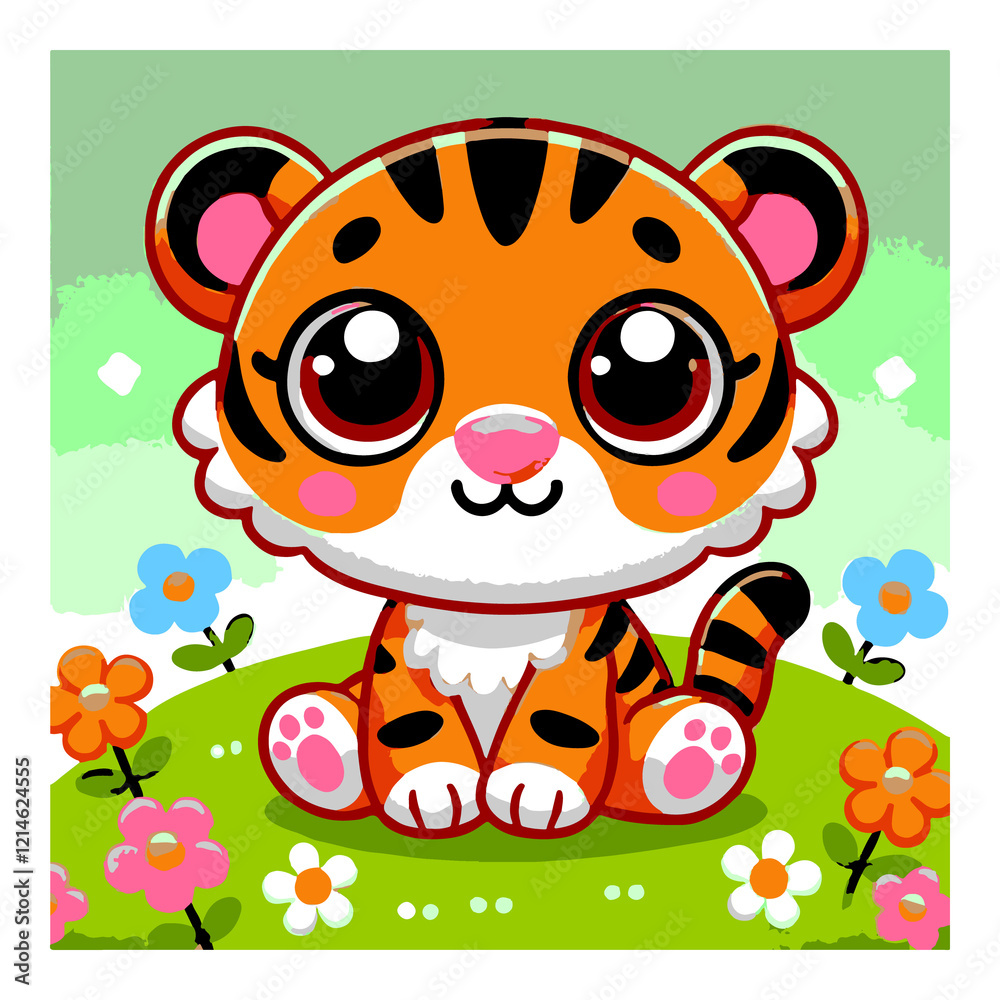 Cute tiger baby vector art illustration 06 Cute tiger baby vector art illustration 06