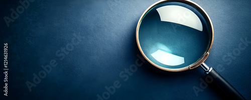 A close-up view of a magnifying glass on a dark background, symbolizing investigation.